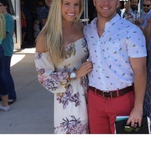 White floral off shoulder maxi dress